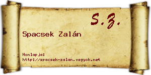 Spacsek Zalán névjegykártya