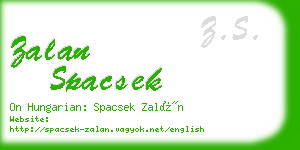 zalan spacsek business card